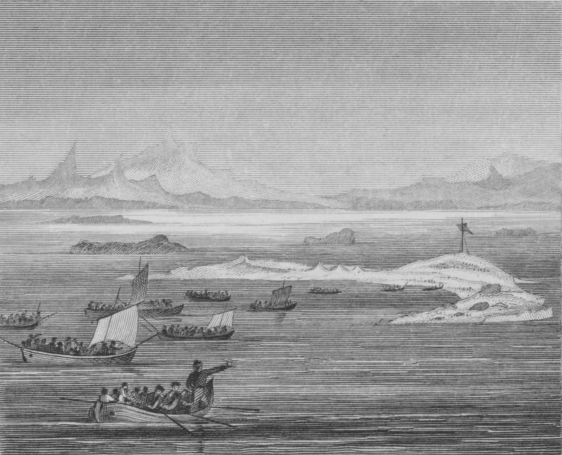 Gente della provincia romana di Venetia che cerca rifugio dagli Unni sulle isole dell