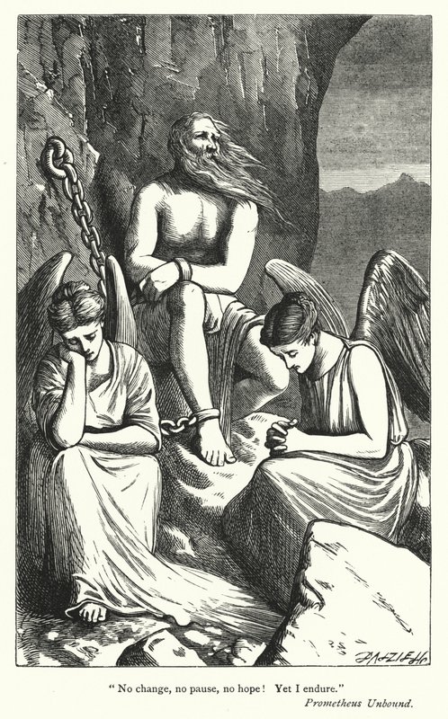 Percy Bysshe Shelley: Illustrazione per Prometeo Liberato (incisione) da English School