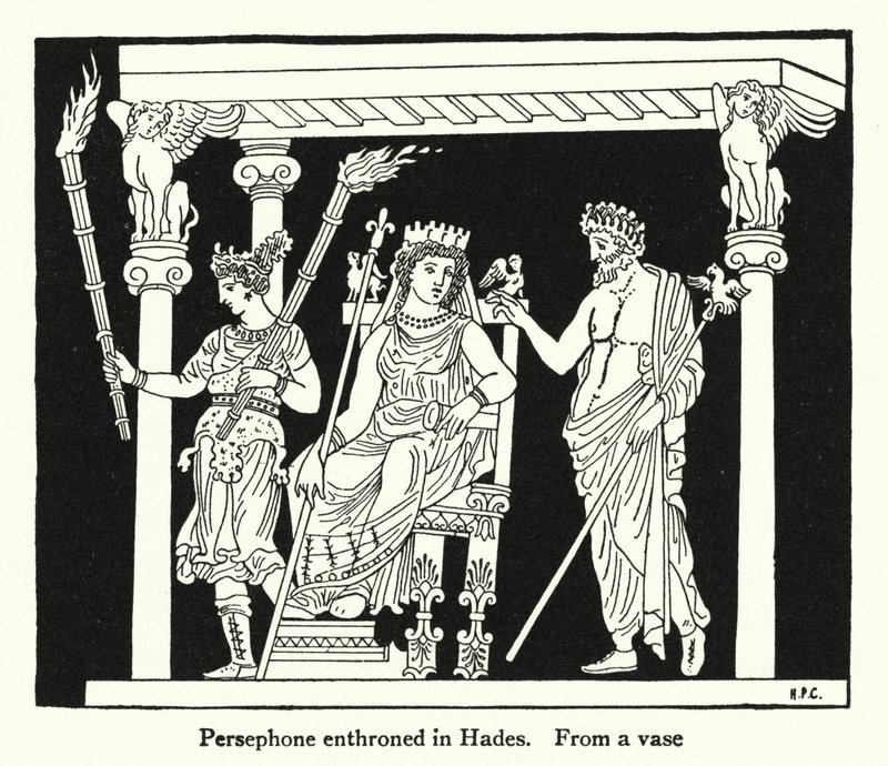 Persefone in trono nell