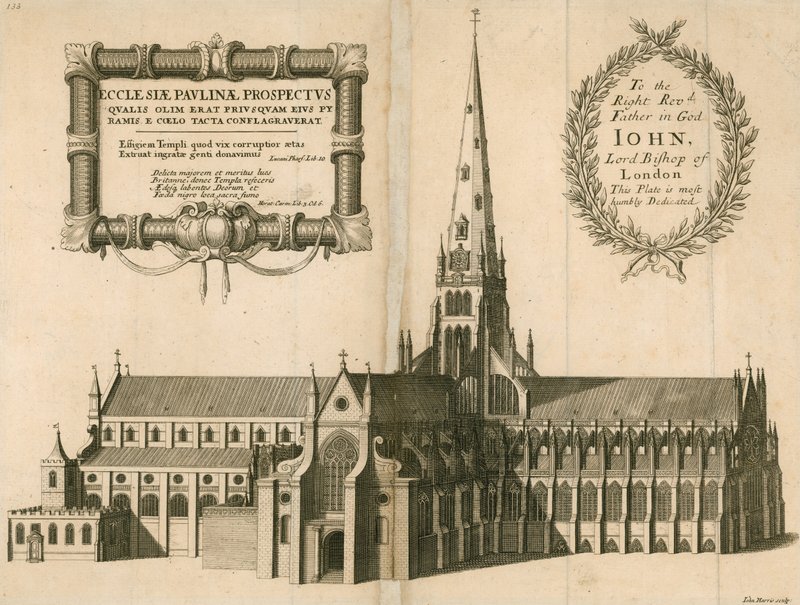 Veduta prospettica della Cattedrale di St Paul, Londra da English School