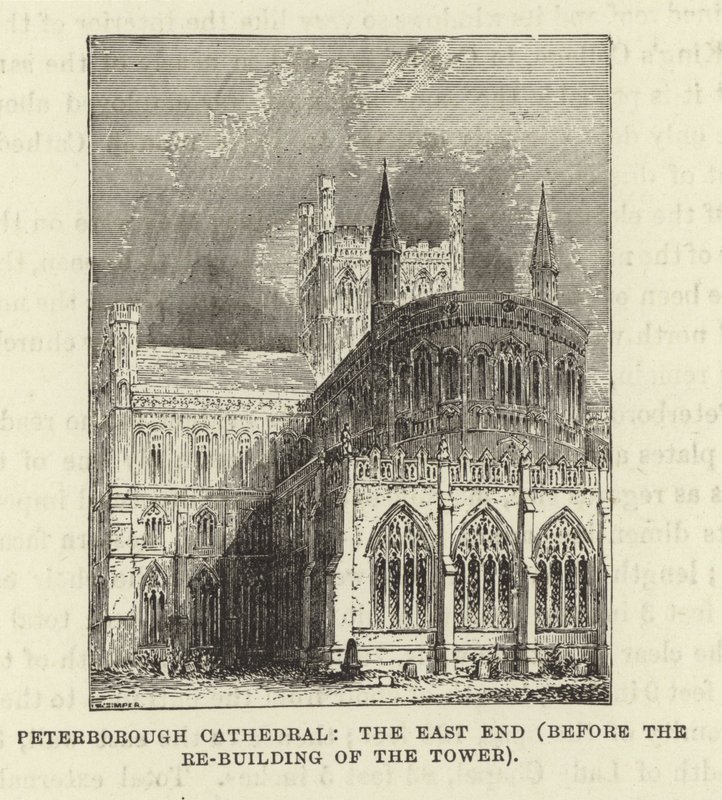 Cattedrale di Peterborough, estremità est (prima della ricostruzione della torre) da English School