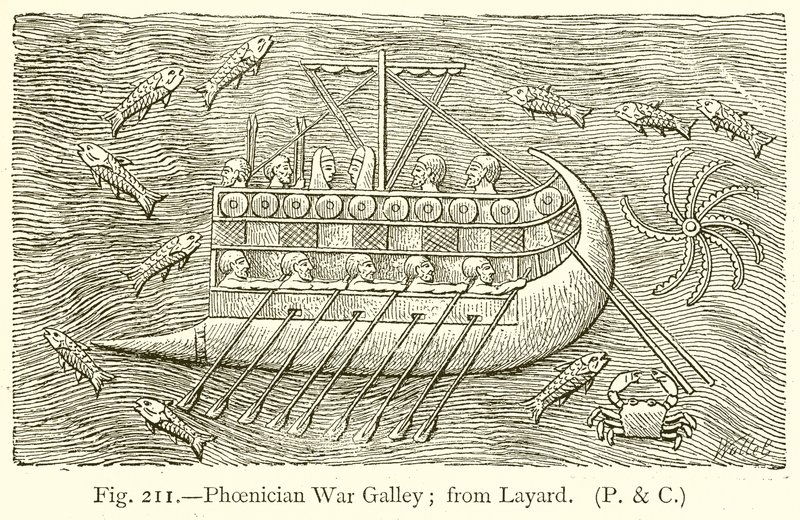 Galea da guerra fenicia; da Layard da English School