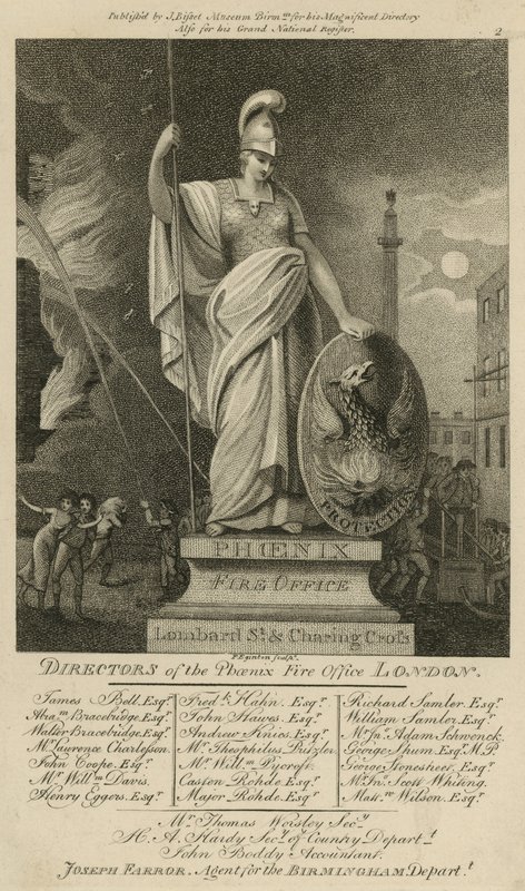 Phoenix Company; Fire Office, Lombard Street e Charing Cross, Londra da English School