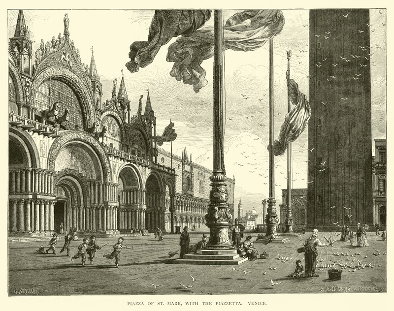 Piazza San Marco, con la Piazzetta, Venezia da English School