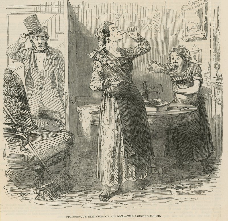 Schizzi pittoreschi di Londra - la casa di alloggio da English School