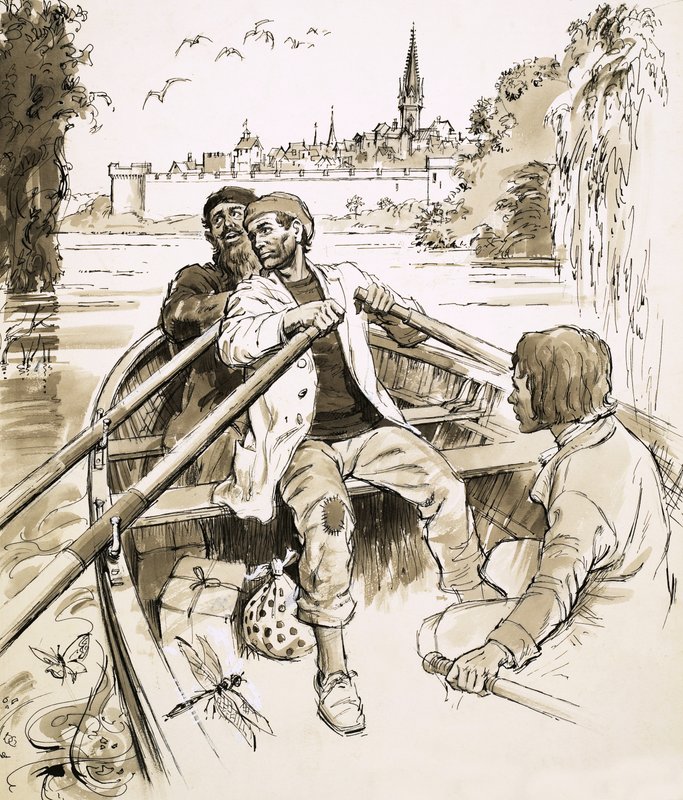 Pierre guidò la barca in un ampio tratto del fiume da English School