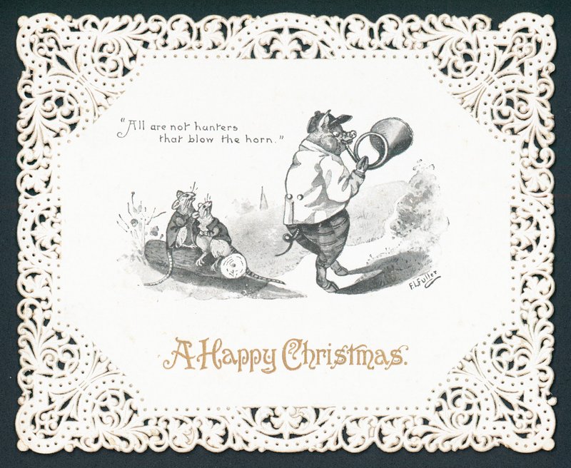 Maiale che suona il corno, Cartolina di Natale da English School