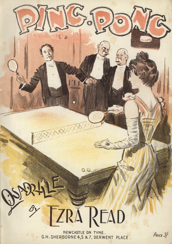 Ping Pong, quadriglia di Ezra Read (litografia a colori) da English School