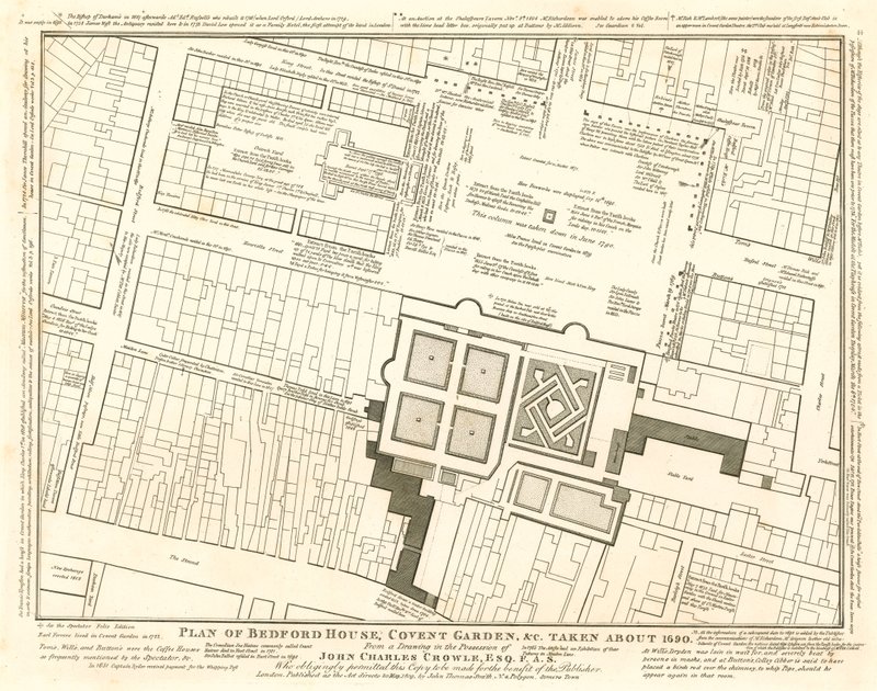 Piano di Bedford House, Covent Garden, Londra, circa 1690 da English School