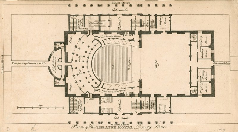 Piano del Teatro Reale, Drury Lane, Londra da English School