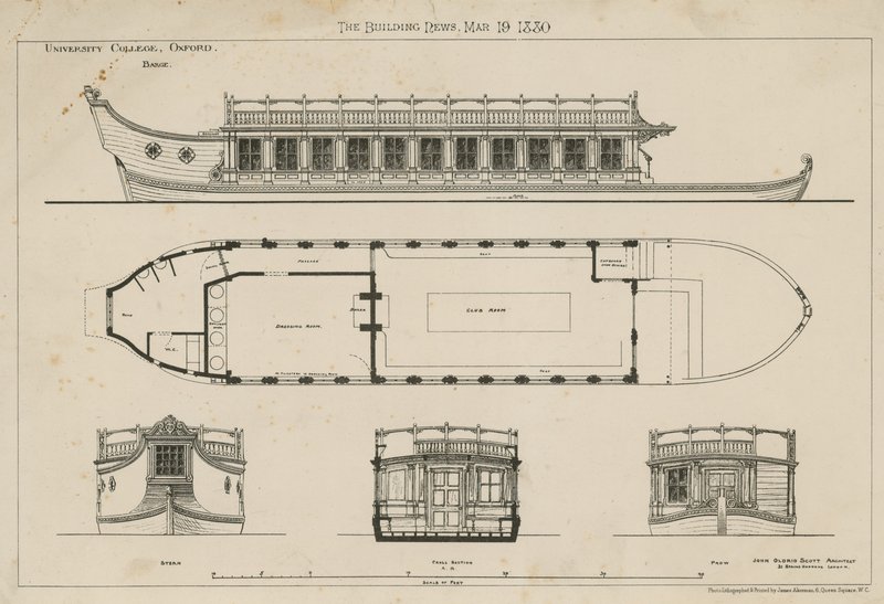 Piani della Barge del University College da English School