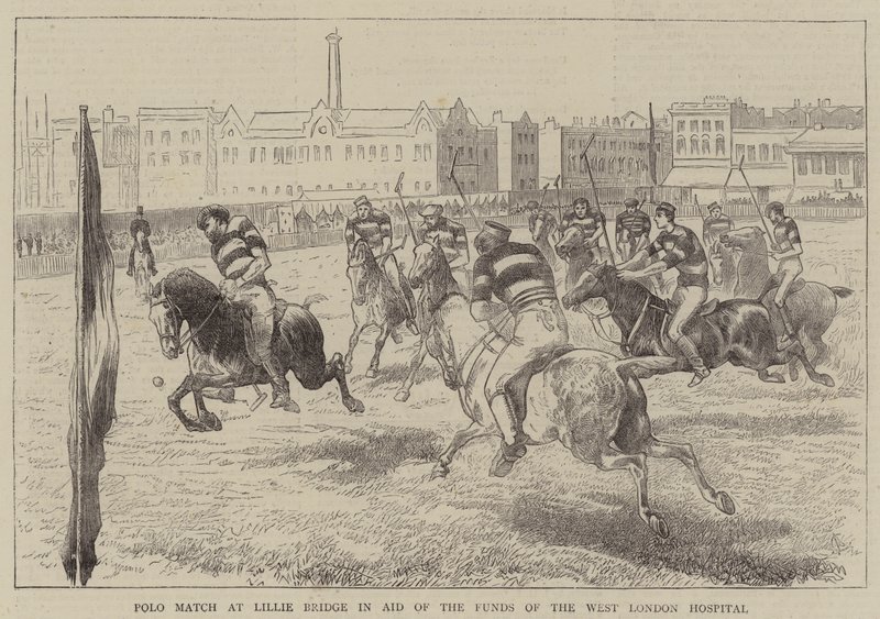 Partita di Polo a Lillie Bridge a Favore dei Fondi del West London Hospital (incisione) da English School