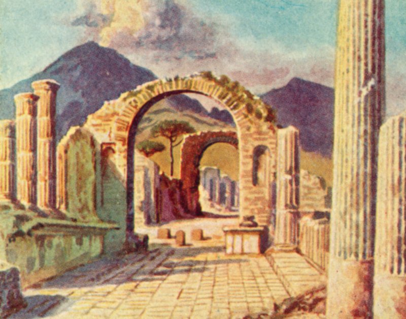 Pompei, Vista verso il Vesuvio da English School