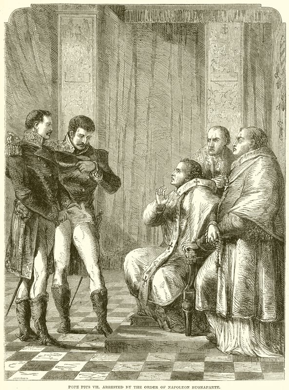 Papa Pio VII arrestato per ordine di Napoleone Buonaparte da English School