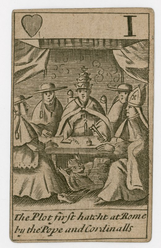 Carta da gioco del complotto papista da English School