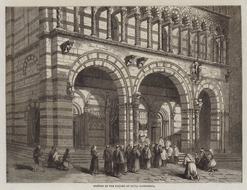 Parte della facciata della cattedrale di Lucca da English School