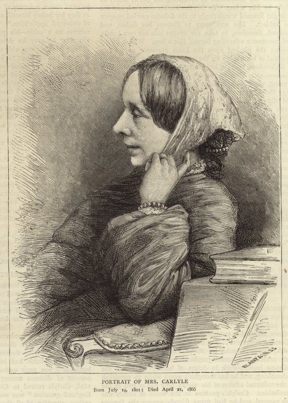 Ritratto di Jane Welsh, moglie di Thomas Carlyle da English School