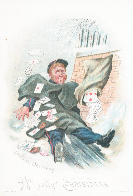 Consegna postale, cartolina di Natale da English School