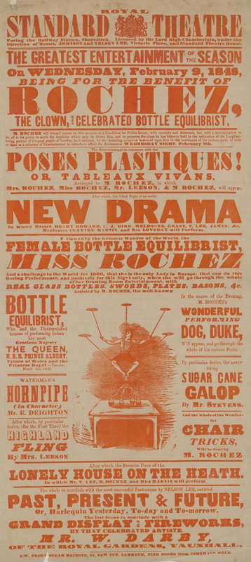 Poster per il Royal Standard Theatre, 9 febbraio 1848 da English School