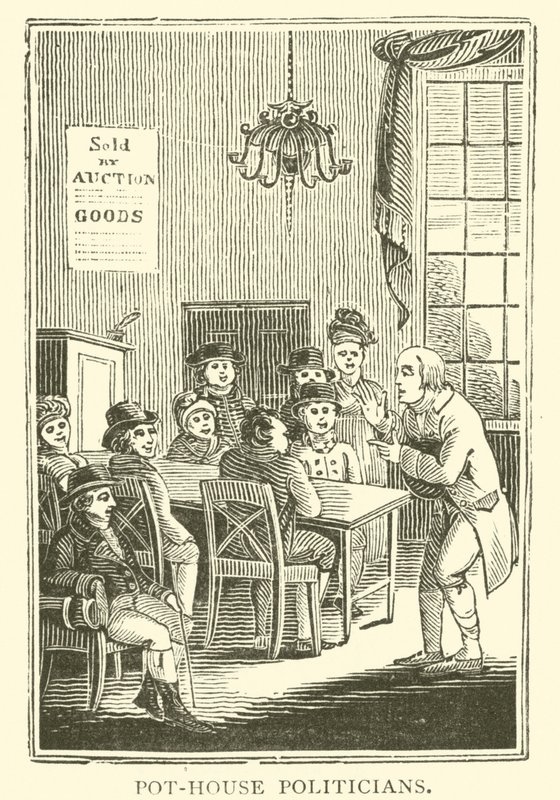 Politici della casa della birra (xilografia) da English School
