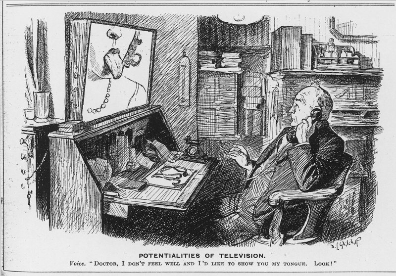 Potenzialità della televisione, vignetta da Punch Magazine da English School