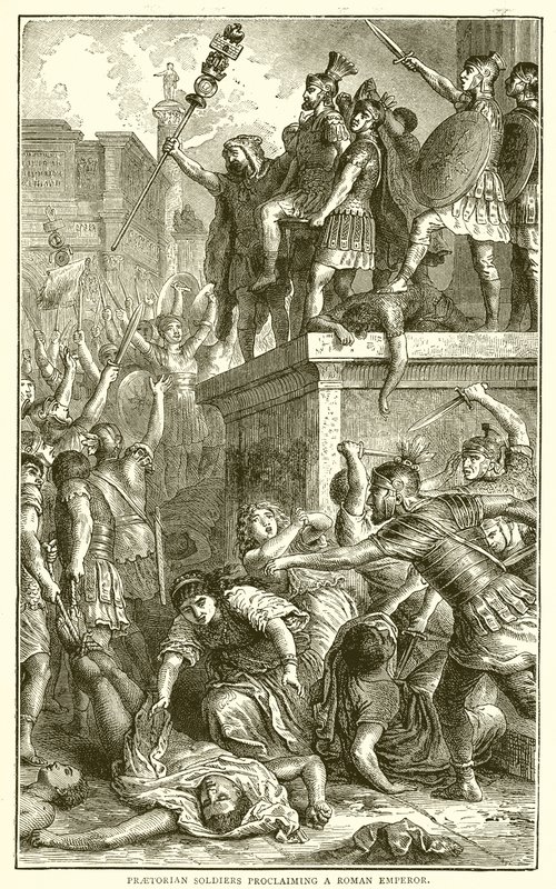 Soldati Pretoriani che Proclamano un Imperatore Romano da English School