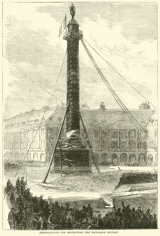 Preparativi per distruggere la Colonna di Napoleone, aprile 1871 da English School