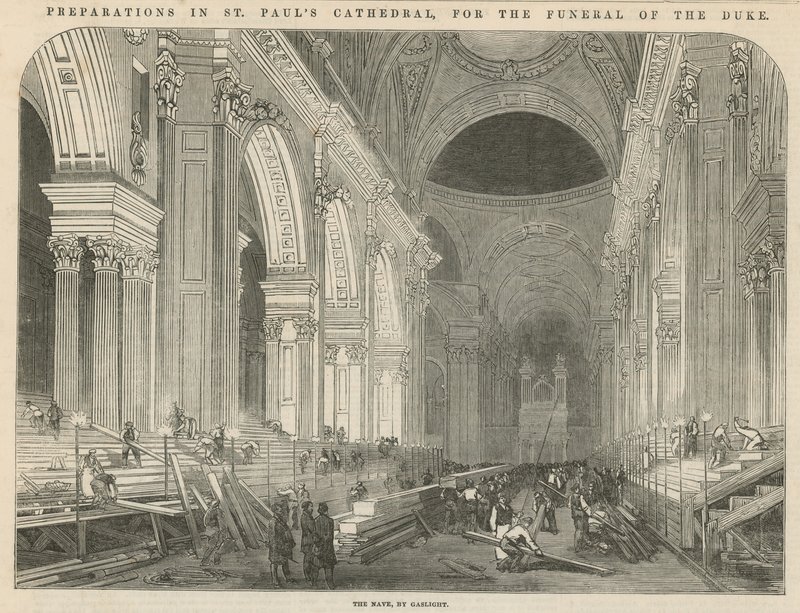Preparativi nella Cattedrale di San Paolo per il funerale del Duca da English School