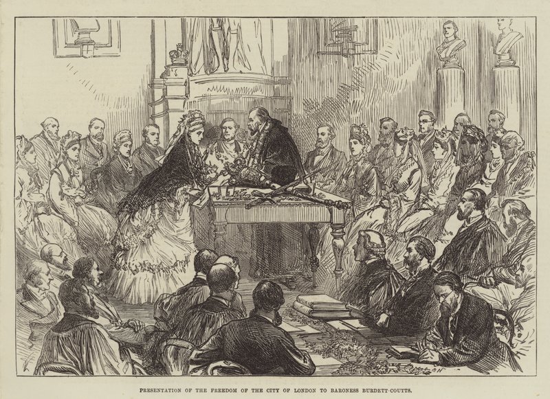 Presentazione della Libertà della Città di Londra alla Baronessa Burdett-Coutts da English School