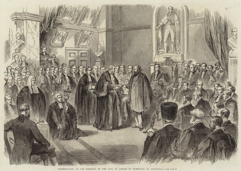 Presentazione della libertà della Città di Londra a Garibaldi al Guildhall da English School