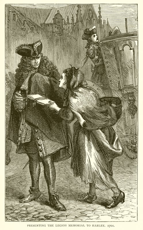 Presentazione del Memoriale della Legione a Harley, 1701 da English School