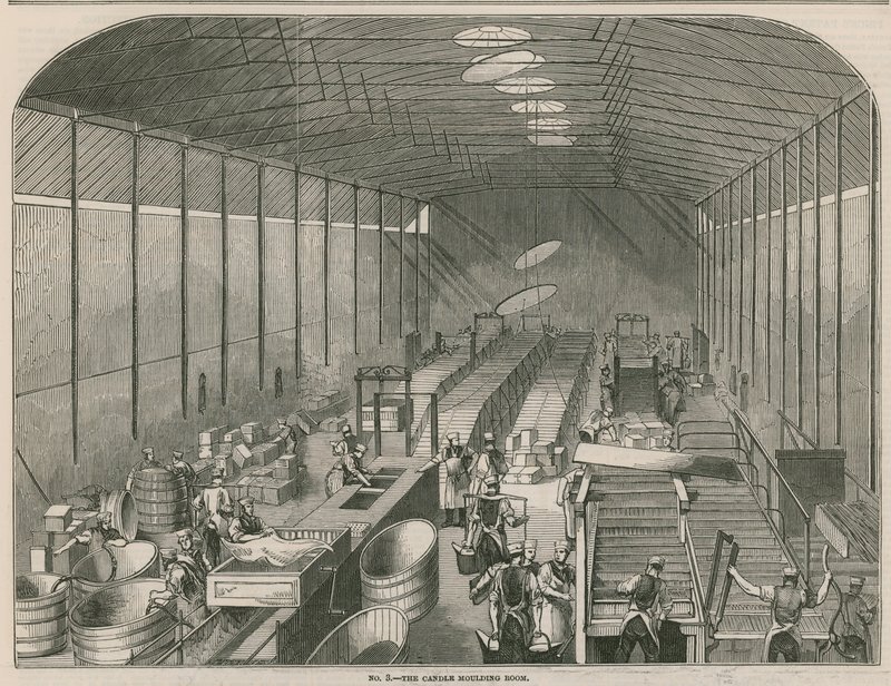 Opere della Prices Patent Candle Company; La stanza per la modellatura delle candele da English School
