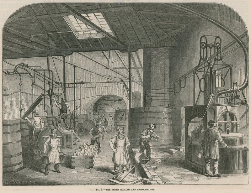 Lavori della Prices Patent Candle Company; La casa di bollitura a vapore e motori da English School
