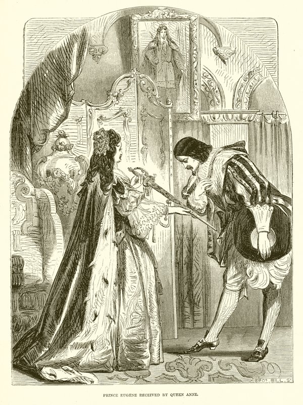 Il Principe Eugenio ricevuto dalla Regina Anna da English School