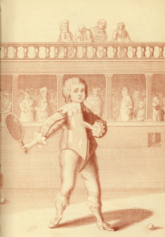 Il principe Giacomo, duca di York, che gioca a tennis da English School