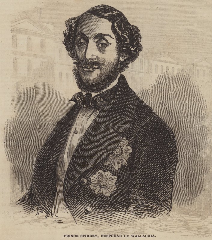 Principe Stirbey, Hospodar di Valacchia (incisione) da English School