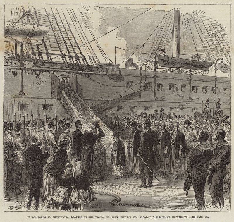 Il principe Tokugawa Minbutaiho visita il Serapis a Portsmouth da English School