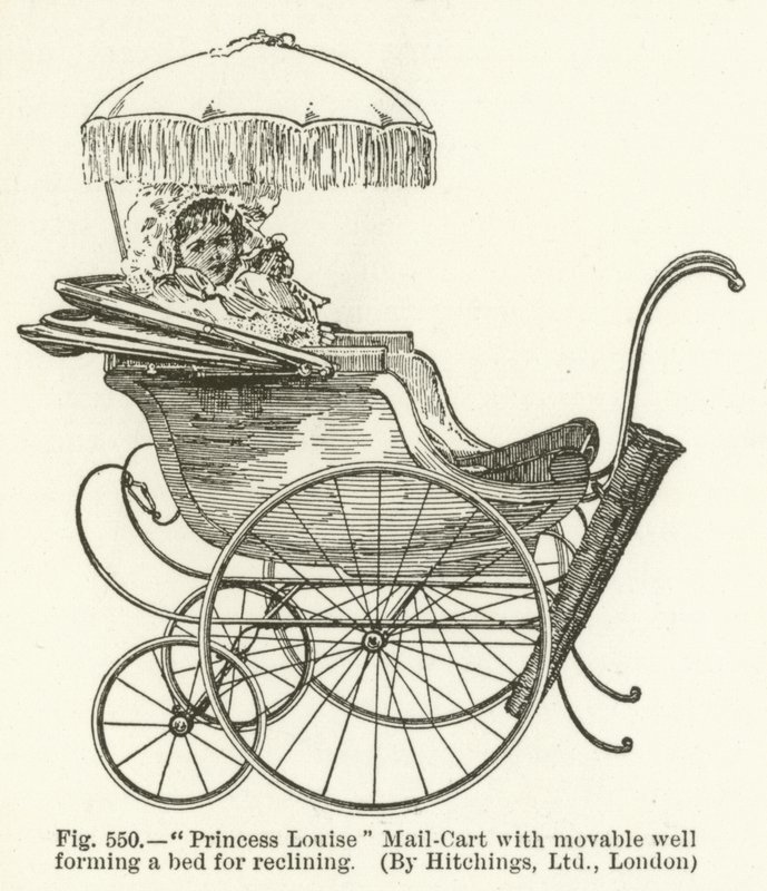 Carrozza postale Princess Louise con pozzo mobile che forma un letto per reclinare, di Hitchings, Londra da English School