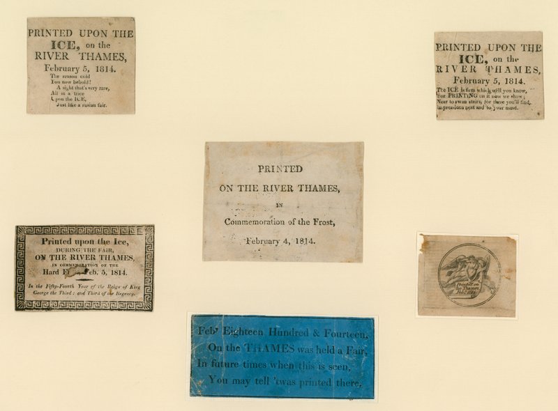 Souvenir stampati della fiera del gelo del 1814 da English School