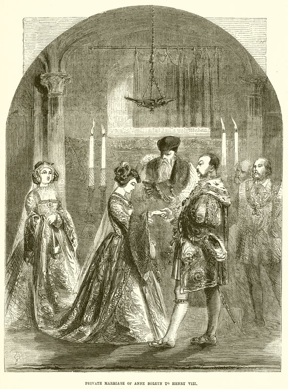 Matrimonio privato di Anna Bolena con Enrico VIII da English School