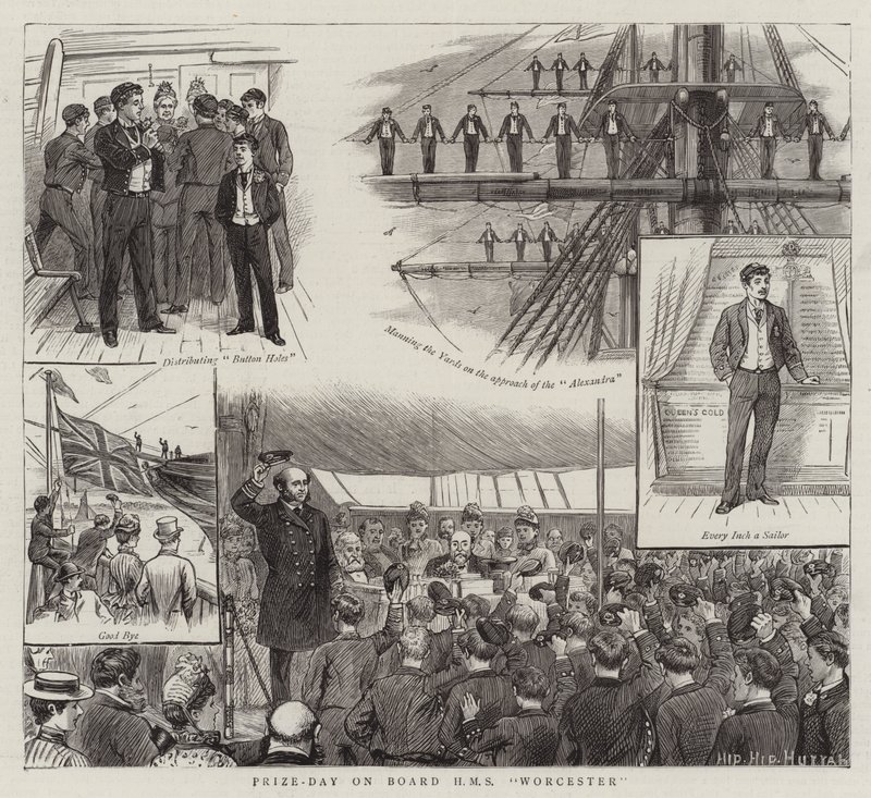 Giorno dei premi a bordo della HMS Worcester (incisione) da English School
