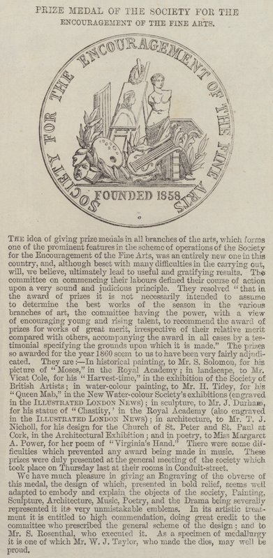 Medaglia del Premio della Società per l