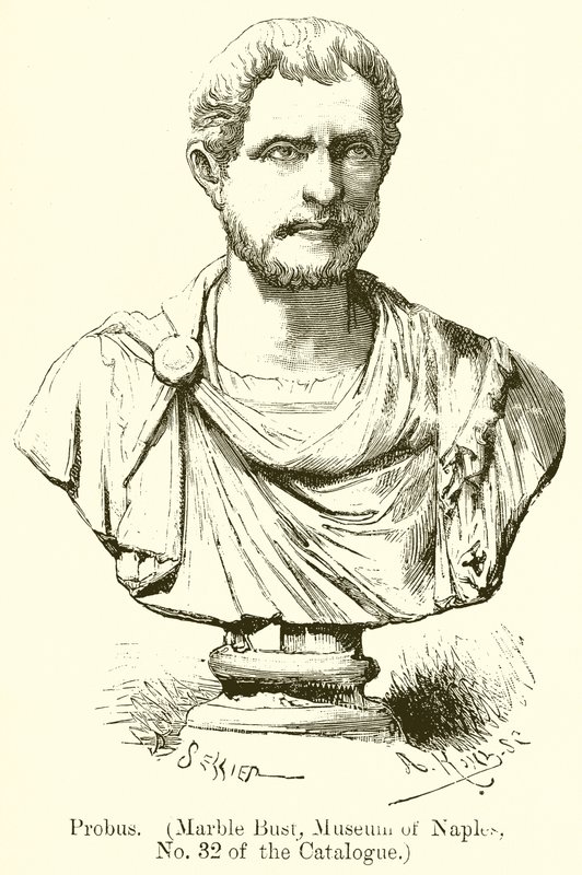 Probo. (Busto in marmo, Museo di Napoli, n. 32 del catalogo) (incisione) da English School