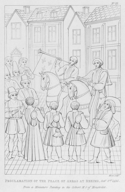 Proclamazione della Pace di Arras a Reims, 2 ottobre 1435 (incisione) da English School