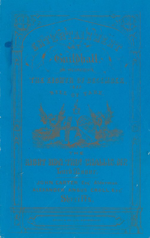 Programma per la cena alla Guildhall, Londra, l