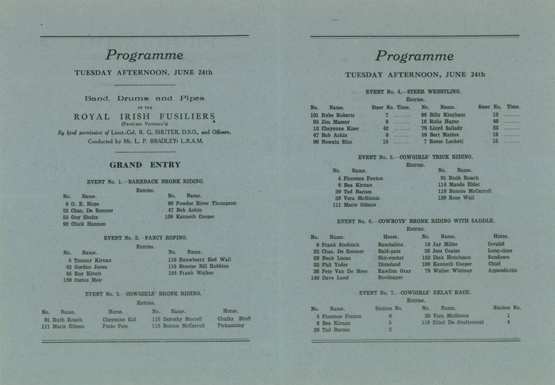 Programma per il primo rodeo internazionale da English School