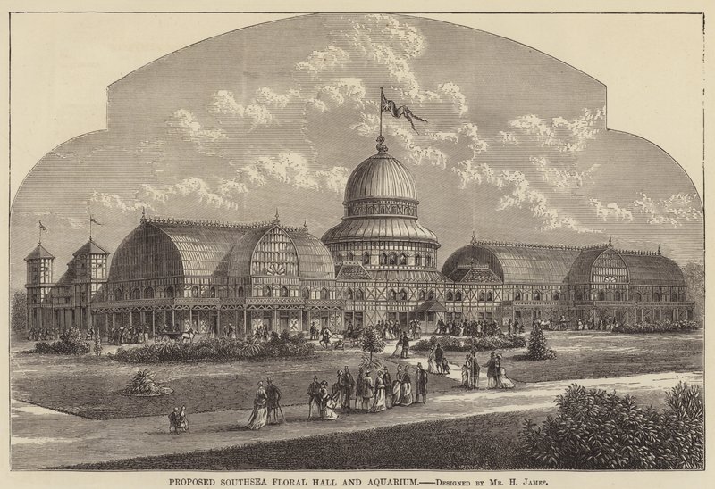 Proposta per la Sala dei Fiori e Acquario di Southsea (incisione) da English School