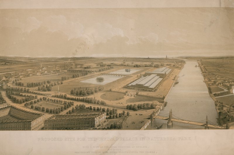 Sito proposto per il Crystal Palace a Battersea Park da English School