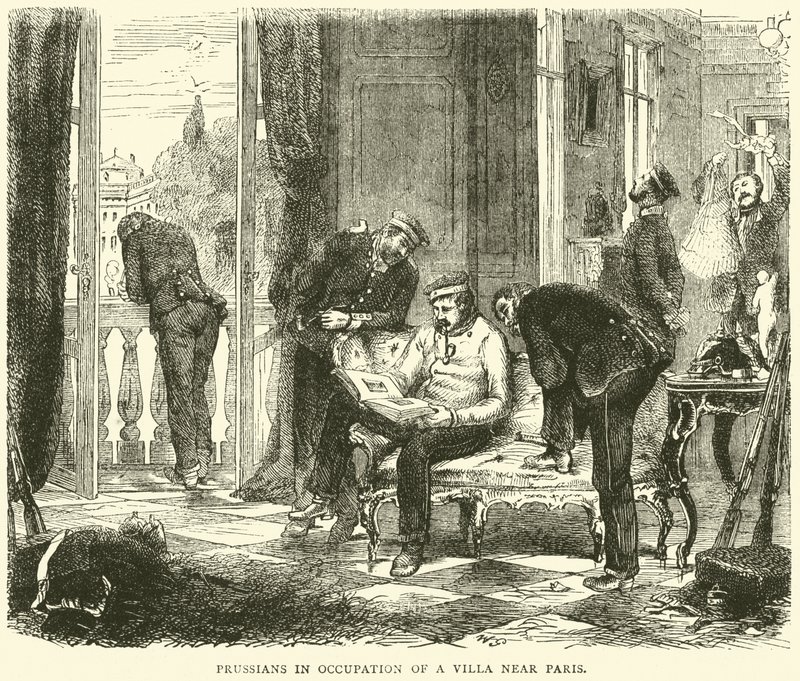 Prussiani in occupazione di una villa vicino a Parigi, ottobre 1870 da English School