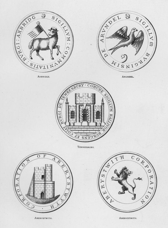 Stemma pubblico: Axbridge; Arundel; Tewkesbury; Aberystwith da English School